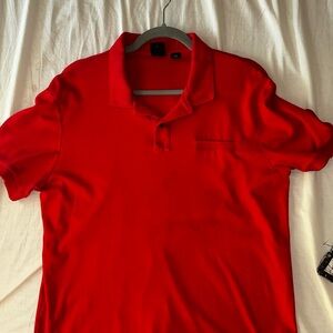 Red Hugo boss polo shirt